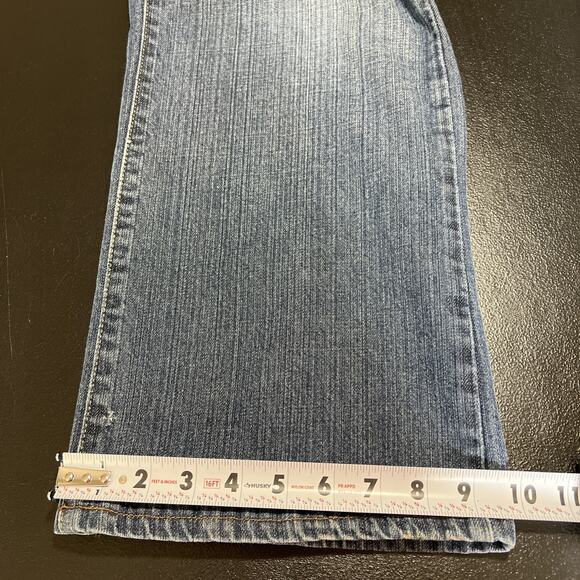 Lucky Brand Jeans 36 X 27" Hemmed Blue Hipster Wash Slim Bootleg Buttonfly Denim - Picture 15 of 15
